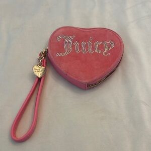 Juicy Couture Pink Velour Heart Wristlet